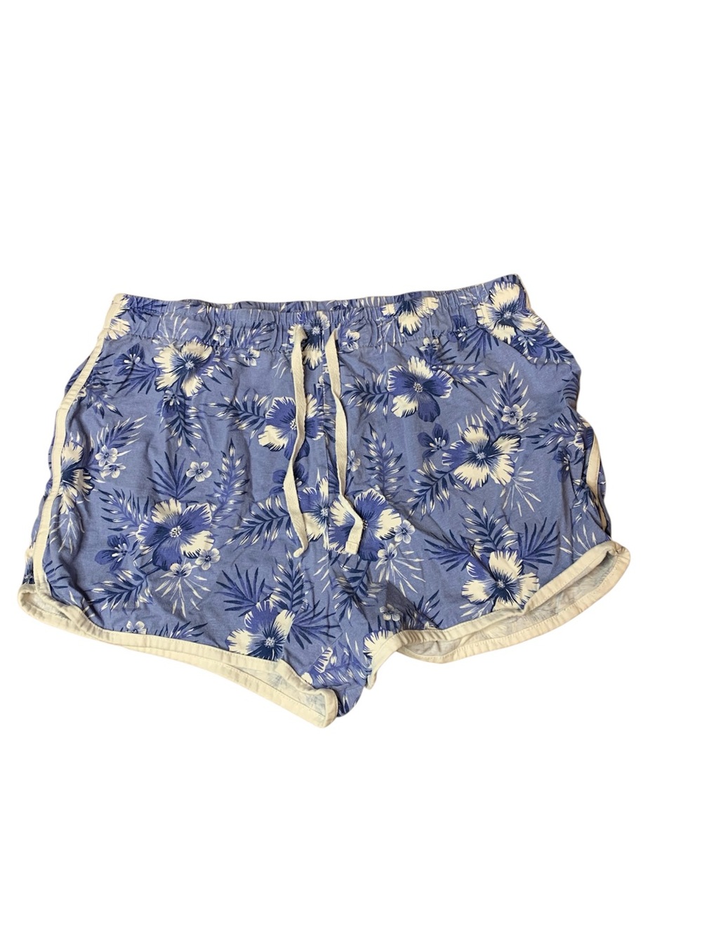 ACX Active Blue Floral Drawstring Dolphin Shorts Size L